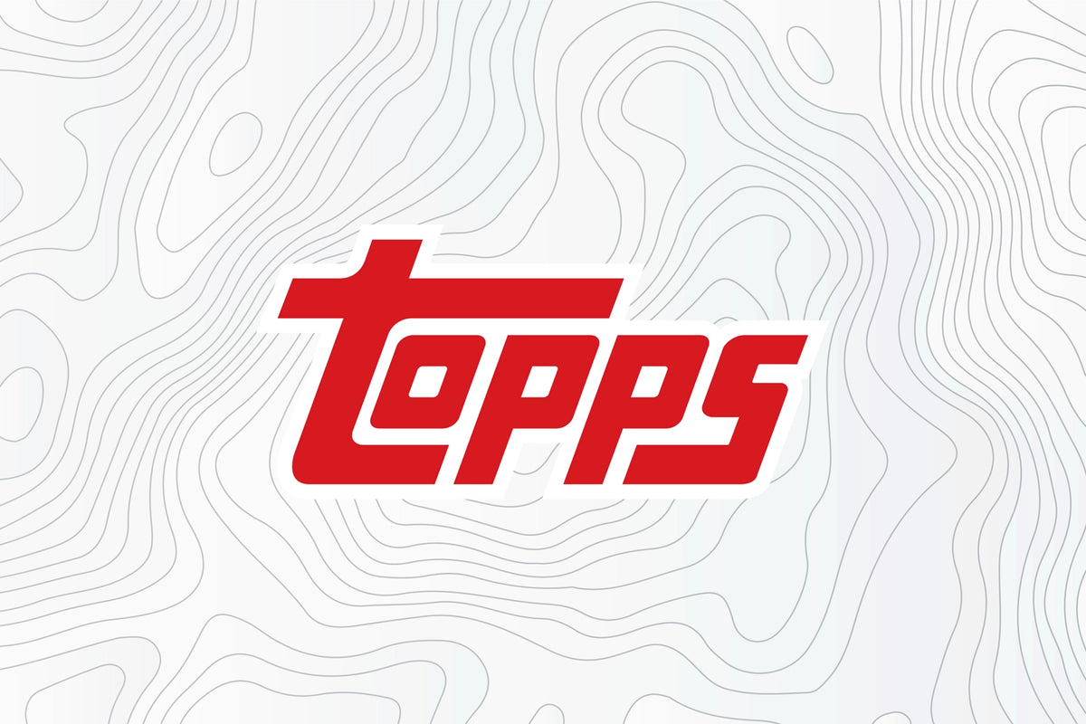 Topps logo on a white topographic map
